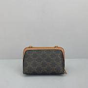 Celine Mini Boston Embroidery Presbyopia Brown -  60043 – 14x11x7.5 Cm - 4