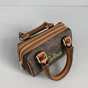 Celine Mini Boston Embroidery Presbyopia Brown -  60043 – 14x11x7.5 Cm - 5