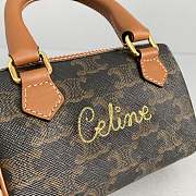 Celine Mini Boston Embroidery Presbyopia Brown -  60043 – 14x11x7.5 Cm - 6