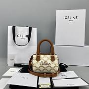 Celine Mini Boston Embroidery Presbyopia White -  60043 – 14x11x7.5 Cm - 1