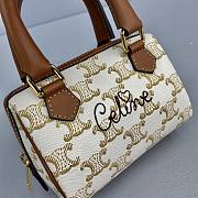 Celine Mini Boston Embroidery Presbyopia White -  60043 – 14x11x7.5 Cm - 6