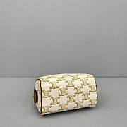 Celine Mini Boston Embroidery Presbyopia White -  60043 – 14x11x7.5 Cm - 4
