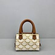 Celine Mini Boston Embroidery Presbyopia White -  60043 – 14x11x7.5 Cm - 2