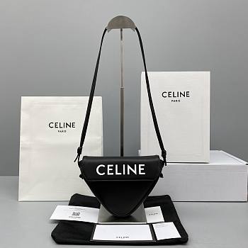 Celine Triangle Bag All-Leather Black - 60119 – 21x15x14 cm