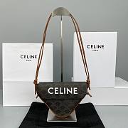 Celine Triangle Bag All-Leather Old Flower Brown - 60119 – 21x15x14 cm - 1