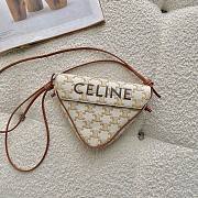 Celine Triangle Bag All-Leather Old Flower White - 60119 – 21x15x14 cm - 1