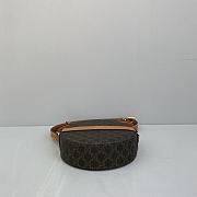 Celine Round Cake Canvas Embroidered Crossbody Bag Brown - 60110 –14x4.2cm - 6