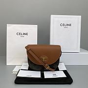 Celine Triomphe Canvas Logo Printed Saddle Bag - 60171 – 21x15x6 cm - 1