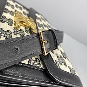 Celine Teen Triomphe Bag In Textile And Natural Calfskin Embroidery Black - 60018 – 22x16x7 cm - 5