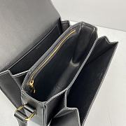Celine Teen Triomphe Bag In Textile And Natural Calfskin Embroidery Black - 60018 – 22x16x7 cm - 4