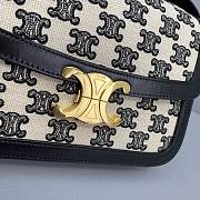 Celine Teen Triomphe Bag In Textile And Natural Calfskin Embroidery Black - 60018 – 22x16x7 cm - 6