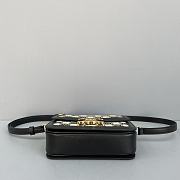 Celine Teen Triomphe Bag In Textile And Natural Calfskin Embroidery Black - 60018 – 18x14x6 cm - 6