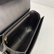 Celine Teen Triomphe Bag In Textile And Natural Calfskin Embroidery Black - 60018 – 18x14x6 cm - 4