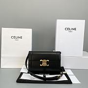 Celine Triomphe Arch Clasp Flap Bag Black - 60173 – 21x15x4.5 cm - 1