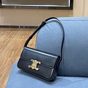 Celine Triomphe Shoulder Bag In Shiny Calfskin Black – 20×10×4 cm - 2