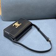 Celine Triomphe Shoulder Bag In Shiny Calfskin Black – 20×10×4 cm - 4