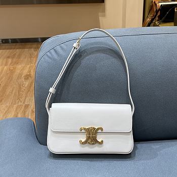 Celine Triomphe Shoulder Bag In Shiny Calfskin White – 20×10×4 cm