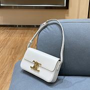 Celine Triomphe Shoulder Bag In Shiny Calfskin White – 20×10×4 cm - 4