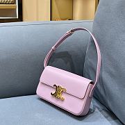 Celine Triomphe Shoulder Bag In Shiny Calfskin Pink – 20×10×4 cm - 6