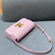 Celine Triomphe Shoulder Bag In Shiny Calfskin Pink – 20×10×4 cm - 5