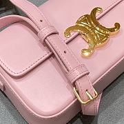 Celine Triomphe Shoulder Bag In Shiny Calfskin Pink – 20×10×4 cm - 3