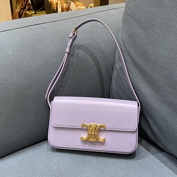 Celine Triomphe Shoulder Bag In Shiny Calfskin Purple – 20×10×4 cm