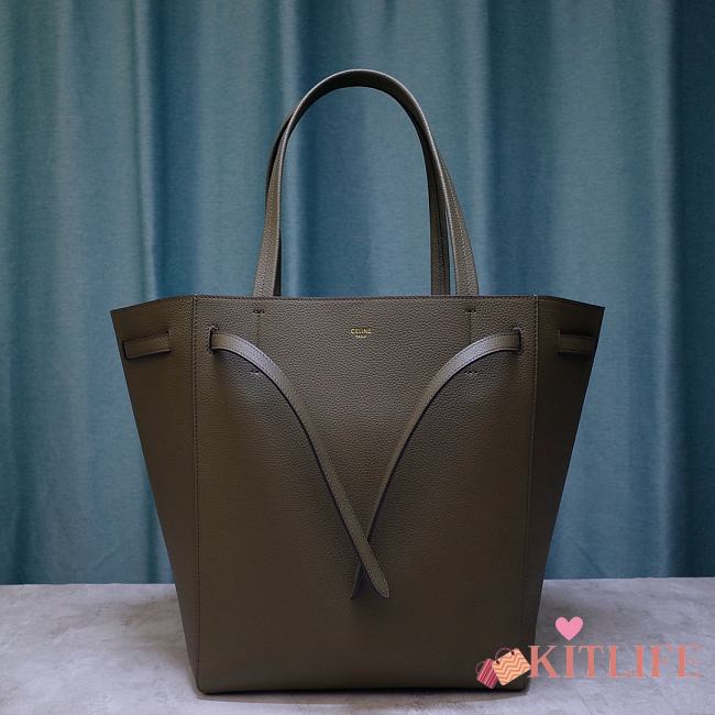 Celine Small Cabas Phantom In Soft Grained Calfskin Laurel Green – 189023 – 27x16x30 cm - 1