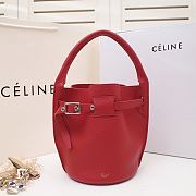 Celine Big Bag Nano Bucket In Supple Grained Calfskin Red – 187243 – 21x15x15 cm - 1