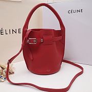 Celine Big Bag Nano Bucket In Supple Grained Calfskin Red – 187243 – 21x15x15 cm - 3