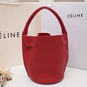 Celine Big Bag Nano Bucket In Supple Grained Calfskin Red – 187243 – 21x15x15 cm - 4