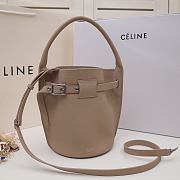 Celine Big Bag Nano Bucket In Supple Grained Calfskin Taupe – 187243 – 21x15x15 cm - 2