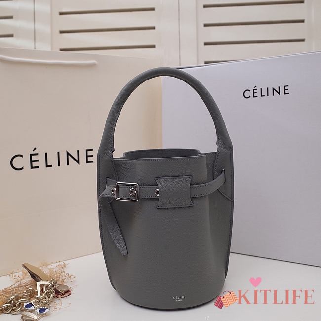 Celine Big Bag Nano Bucket In Supple Grained Calfskin Grey – 187243 – 21x15x15 cm - 1