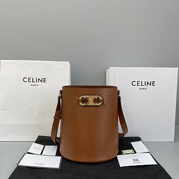 Celine Full Leather Arc De Triomphe Bucket Bag Brown – 60113 – 25x29x22 cm