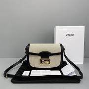 Celine Classic Two-Wheeled Carriage Messenger Bag Black/White – 60116 – 23x16.5x6 cm - 1