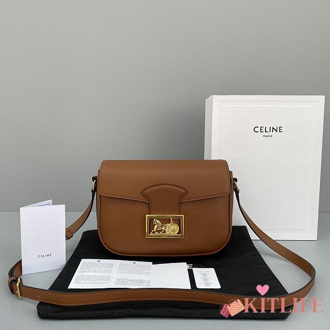 Celine Classic Two-Wheeled Carriage Messenger Bag Brown – 60116 – 23x16.5x6 cm - 1