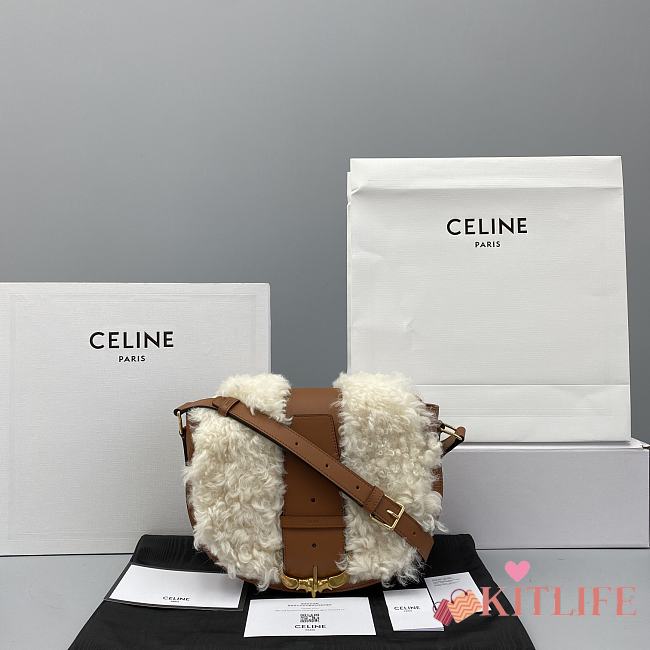 Celine Lamb Hair Saddle Bag – 60065 – 27x8x22 cm - 1