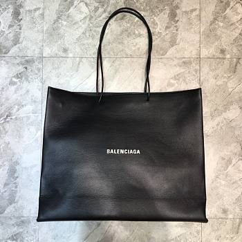 Balenciaga Large Size Lychee Pattern Leather Shopping Bag Black  – 55x13x45 cm