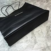 Balenciaga Large Size Lychee Pattern Leather Shopping Bag Black  – 55x13x45 cm - 4