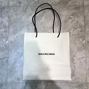Balenciaga Lychee Pattern Leather Shopping Bag White – 32x9x33 cm - 1
