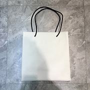 Balenciaga Lychee Pattern Leather Shopping Bag White – 32x9x33 cm - 2