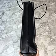 Balenciaga Lychee Pattern Leather Shopping Bag Black – 32x9x33 cm - 5