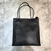 Balenciaga Lychee Pattern Leather Shopping Bag Black – 32x9x33 cm - 3