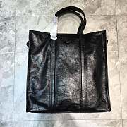 Balenciaga Parisian Bazar Imported Italian Wrestling Leather Shopping Bag Black – 37x18x35 cm - 1