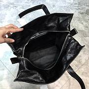 Balenciaga Parisian Bazar Imported Italian Wrestling Leather Shopping Bag Black – 37x18x35 cm - 2