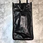 Balenciaga Parisian Bazar Imported Italian Wrestling Leather Shopping Bag Black – 37x18x35 cm - 3