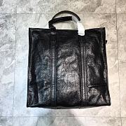 Balenciaga Parisian Bazar Imported Italian Wrestling Leather Shopping Bag Black – 37x18x35 cm - 6