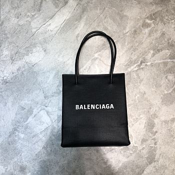 Balenciaga Small Square Imported Toothpick Calfskin Shopping Bag Black – 19x8x21.5 cm