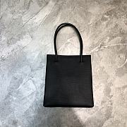 Balenciaga Small Square Imported Toothpick Calfskin Shopping Bag Black – 19x8x21.5 cm - 5