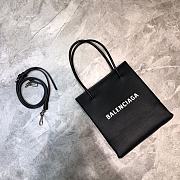 Balenciaga Small Square Imported Toothpick Calfskin Shopping Bag Black – 19x8x21.5 cm - 6