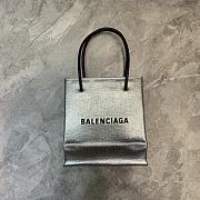 Balenciaga Small Square Imported Toothpick Calfskin Shopping Bag Silver – 19x8x21.5 cm - 1